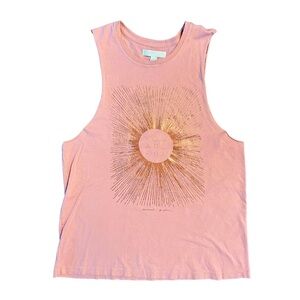 Spiritual Gangster You Are Free Rays Rocker Tank Rose Gold Medium M Pink